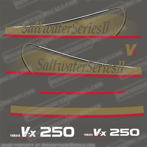 Yamaha 250hp Vx250 Saltwater Series Ii Decals Partial Kit Gold