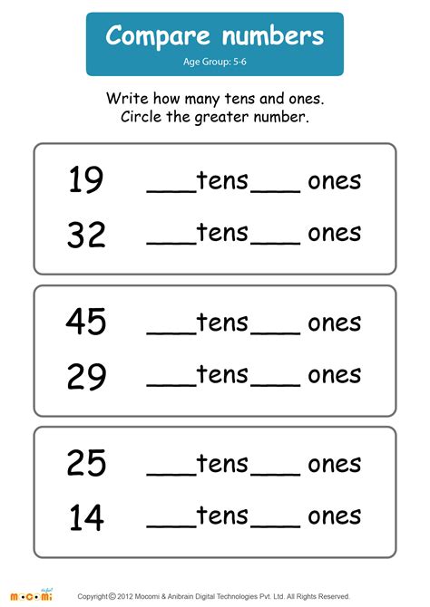 Compare Numbers Worksheet 2 Math For Kids Mocomi