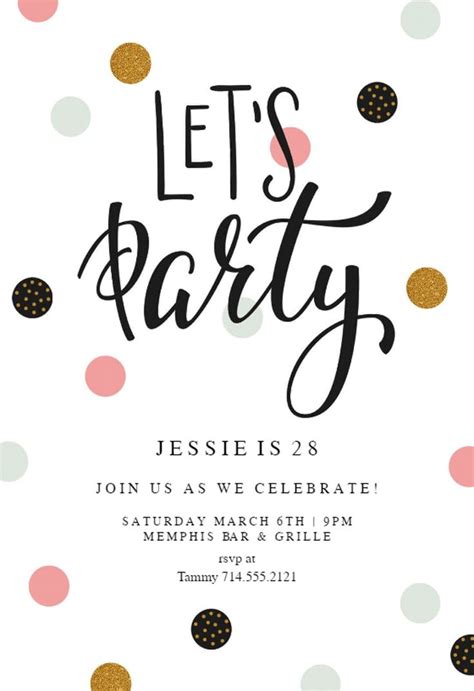 lets party birthday invitation template free greetings island free party invitation
