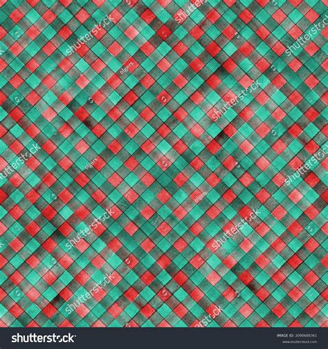 Watercolor Stripe Diagonal Plaid Seamless Pattern Stock Illustration