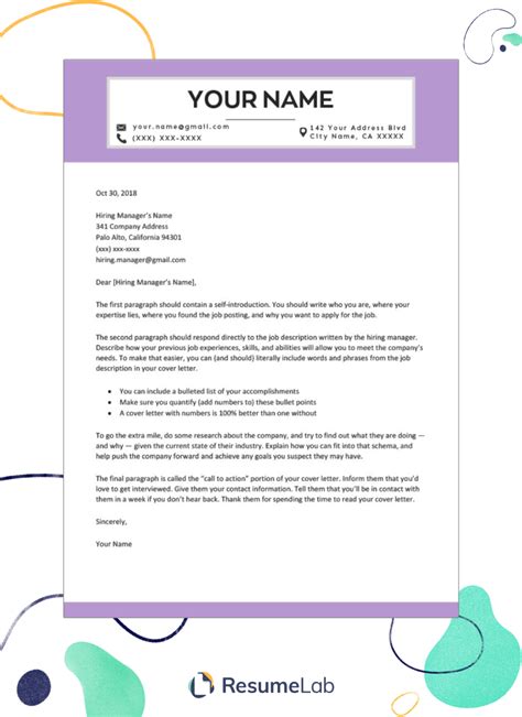 Free Word Cover Letter Templates To Download Now