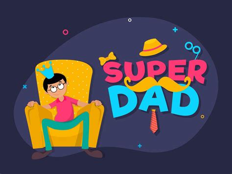 Banner Or Poster Design With Illustration Of Man Wearing King Crown Sitting On Sofa For Super