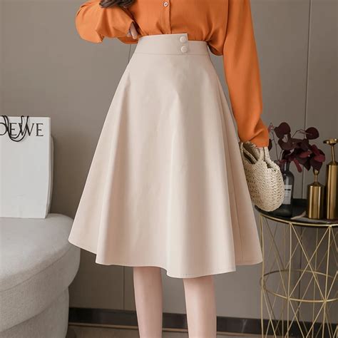 Korean Fashion Women Skirts Woman High Waist Skirt Plus Size Elegant