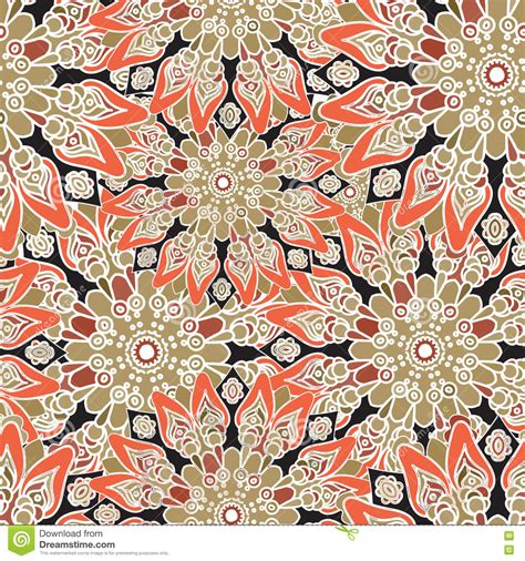 Seamless Colorful Pattern Oriental Style Fabric Or Wallpaper Stock