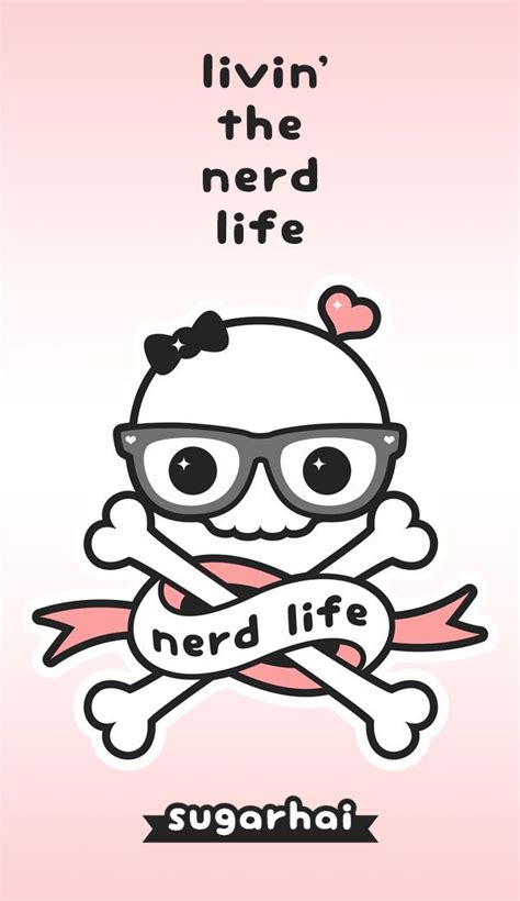 Livin The Nerd Life Cute Stickers Nerd Life Skull Sticker