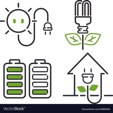 Energy Icons Set Royalty Free Vector Image Vectorstock