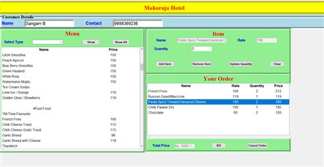 Hotel Billing System In Python With Source Code Source Code And Projects
