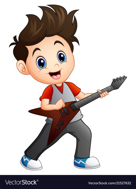 Cartoon Boy Playing Guitar Telegraph