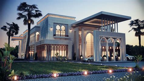 Modern Arabic Villa Design Islamic Private Villa Uae On Behance