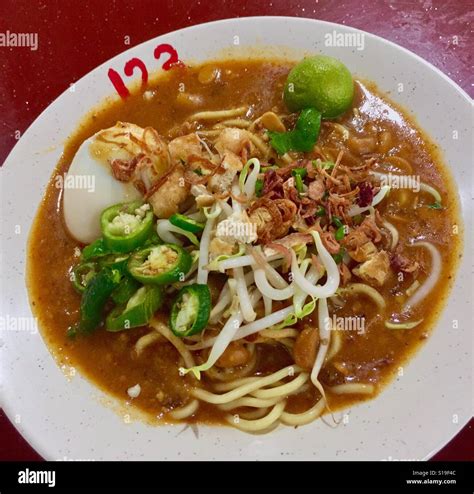 Malay Food A Plate Of Mee Rubus Noodle Served With Hard Boiled Egg And