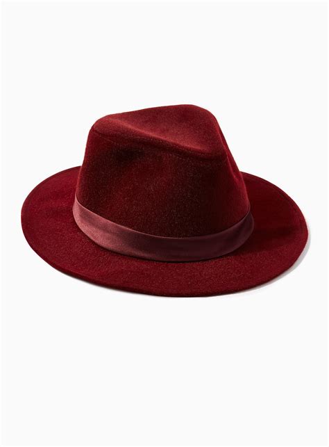 Topman Burgundy Fedora Hat In Red For Men Lyst