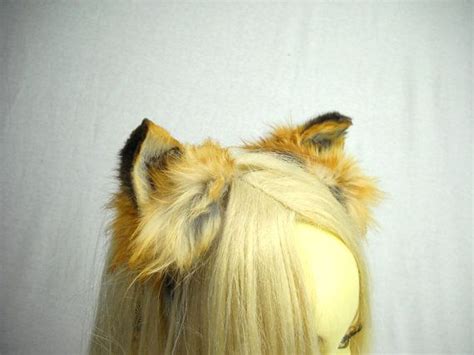 Red Fox Ears Headband Real Taxidermy Kitsune Anime Costume Cosplay Larp