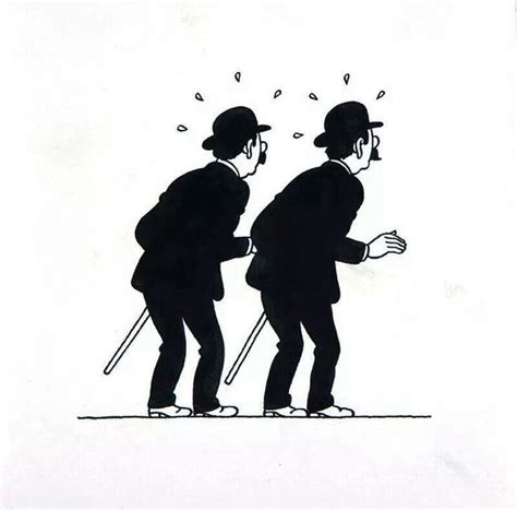 Shop captain haddock stickers created by independent artists from around the globe. Dupont et Dupond - Hergé | Tintin, Line art drawings, Classic cartoons