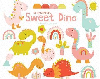 Baby Dinosaurs Clip Art Pastel Colors Clipart and Digital | Etsy in
