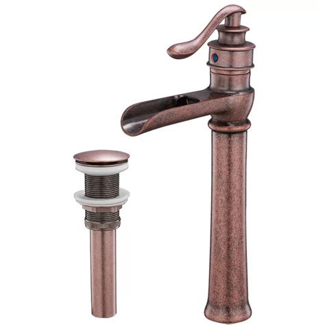 Find copper bathroom sink faucets at lowe's today. Waterfall Vessel Sink Bathroom Faucet with Drain Assembly ...