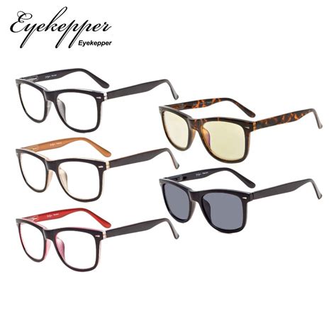 r080 mix eyekepper 5 pack readers square large lenses spring hinges reading glasses include