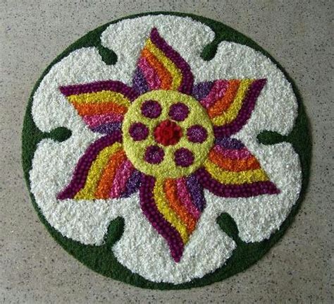 Simple Onam Pookalam How To Draw Onam Pookalam Design Step By Step