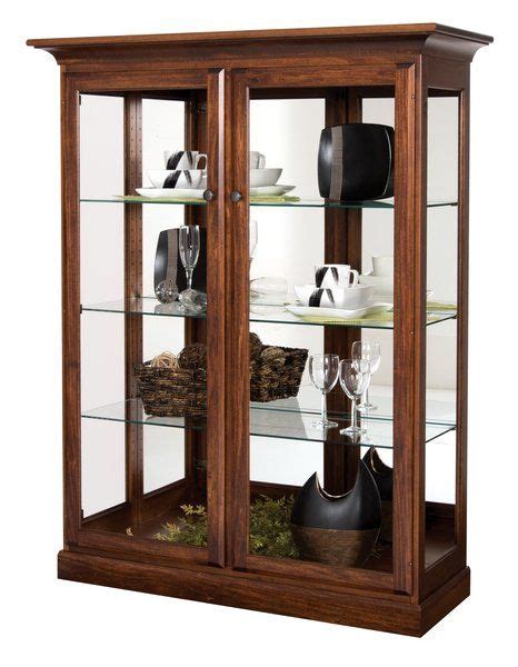 Amish Traditional Two Door Glass Curio Cabinet Glass Curio Cabinets