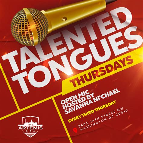 Talented Tongues An Open Mic Experience The Artemis
