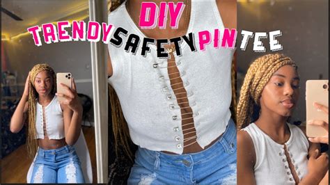 Diy Trendy Safety Pin Cropped Tee Myamonaeetv Youtube