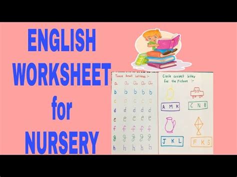 english worksheet  nurserykindergartenpre nursery youtube