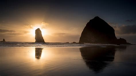 4k Computer Wallpaper Free 3840x2160 Sunset Wallpaper Cannon Beach