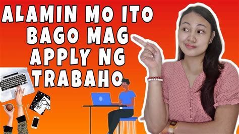 dapat alam mo ito bago ka mag apply ng trabaho tips and advice for job seekers youtube