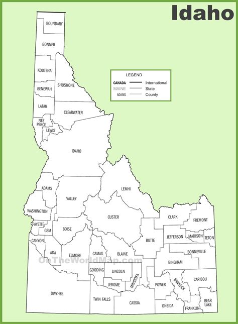 Printable Map Of Idaho