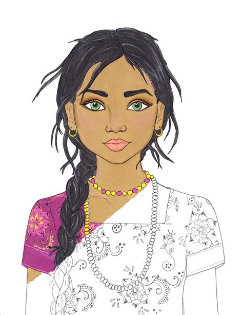 Fashion Coloring Page India Coloring Page Indian Girl