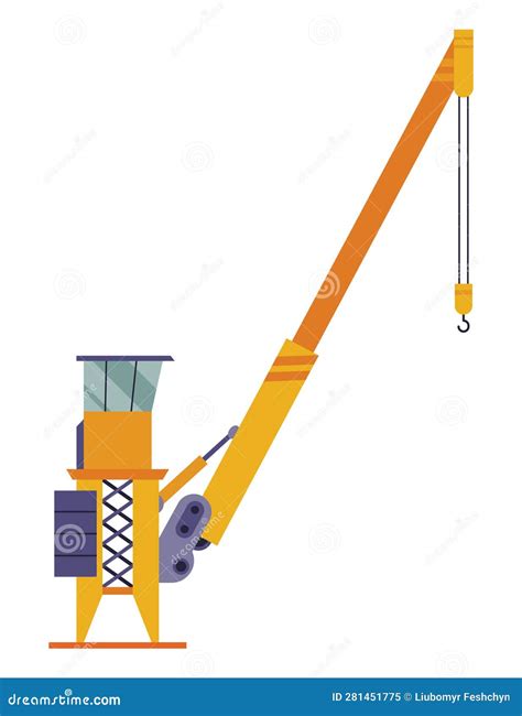 Yellow Industrial Crane Heavy Elevating Construction Equipment Flat