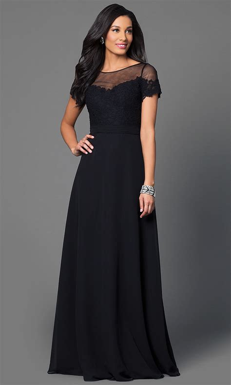 Whether it's cold outside or you want something more formal, our designer long sleeve dresses are the perfect outfit for any occasion. Black Short-Sleeve Long Prom Dress - PromGirl