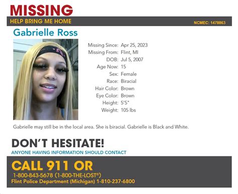 Crime Archive On Twitter Rt Fbidetroit Missingmonday Have You Seen Gabrielle Ross