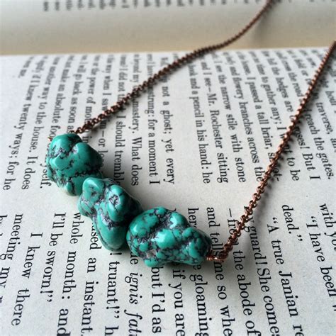 Turquoise Nugget Necklace Sale By Mountainblueeye On Etsy