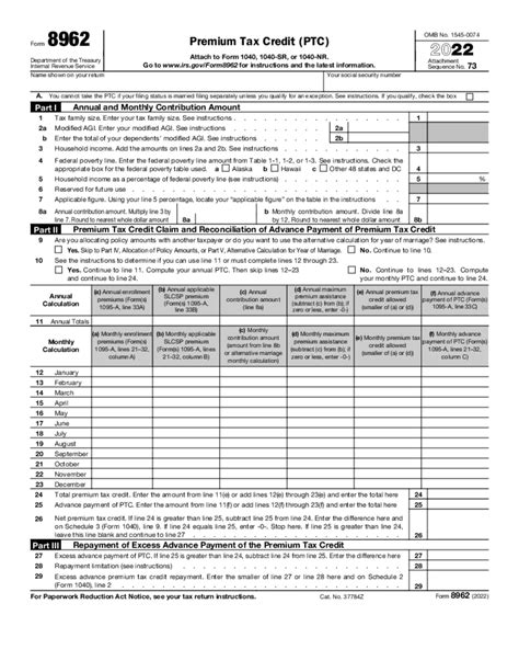 Irs Form 8962 Instructions 2023 Fill Online Printable Fillable Blank