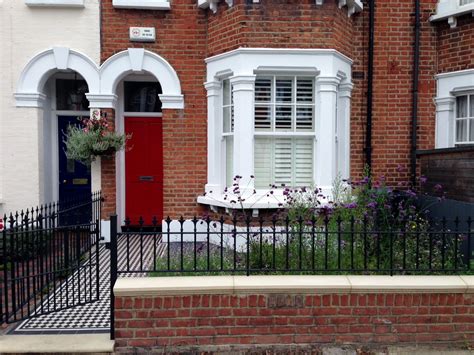 It will look good if you keep this kind of design rod at the starting of railing. front wall rail garden mosaic victorian tile path balham ...