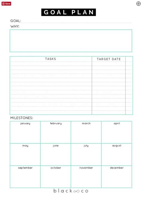 Printable Goal Plan Sheet Goal Planning How To Plan Goal Sheet
