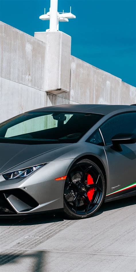 1080x2160 Lamborghini Huracan Gray Car Grey Car Hd Phone Wallpaper