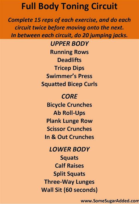 Full Body Toning Circuit Working It Out Pinterest