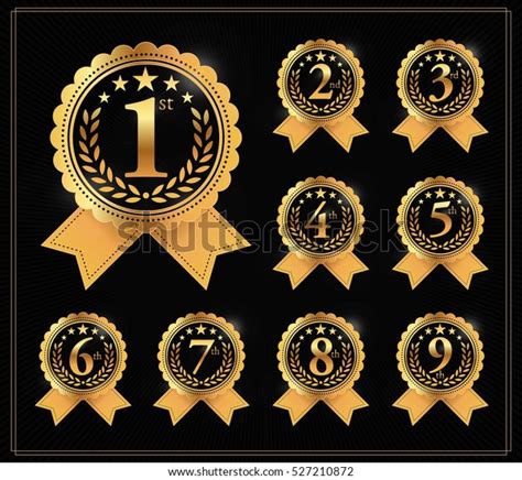 Award Golden Label First Second Third Stock Vector Royalty Free 527210872
