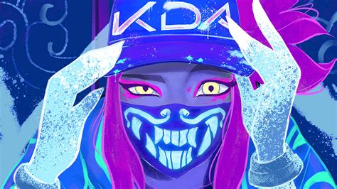 Kda Akali Mask Neon Lol League Of Legends Lol Wallpaper 4k