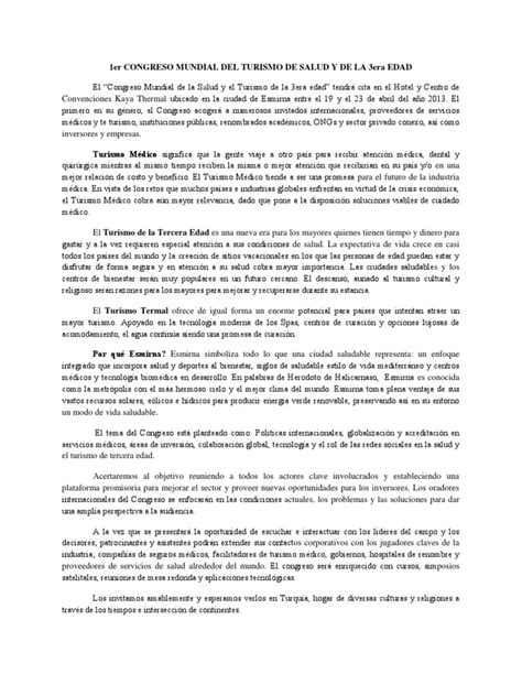 Carta De Invitación Turismo 3era Edad Pdf Turismo Economía General