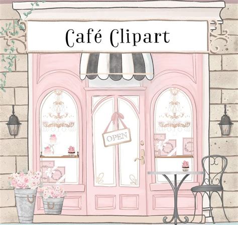 Cute Cafe Clipart Build Your Own Restaurant Clipart Paris Etsy