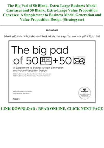 E Book Download The Big Pad Of Blank Extra Large Business Model