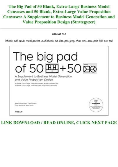 E Book Download The Big Pad Of 50 Blank Extra Large Business Model