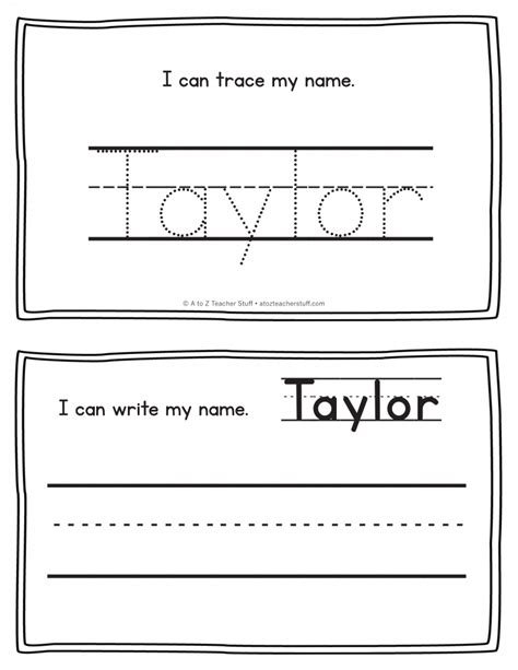 Taylor Name Printables For Handwriting Practice A To Z Teacher