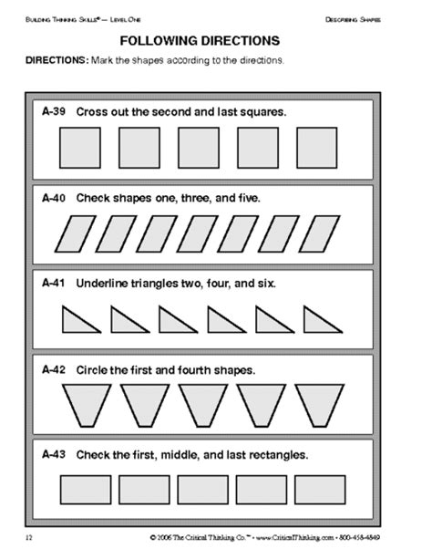 15 Reading And Following Directions Worksheets