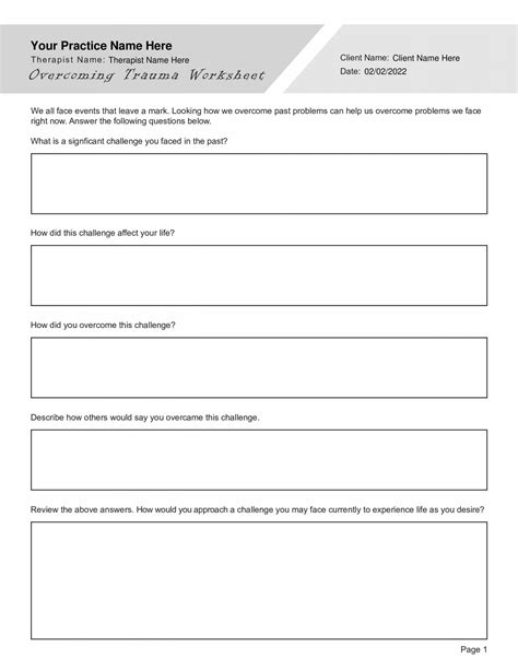 Trauma Group Therapy Worksheets