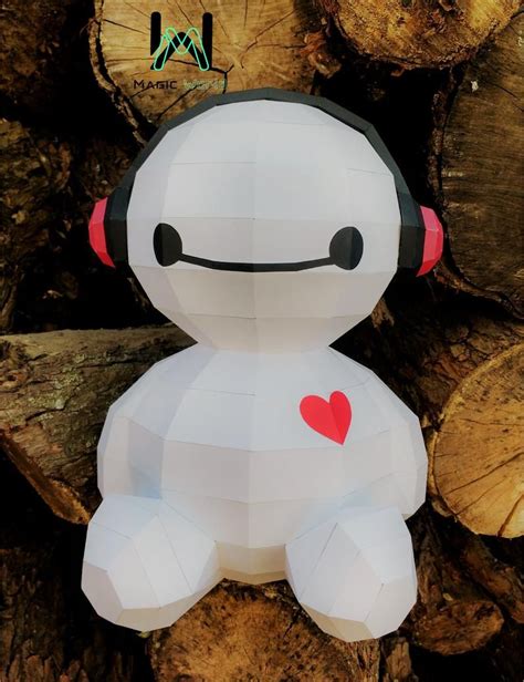 Baymax With Headphones Baymax Love Low Poly Template Diy Home