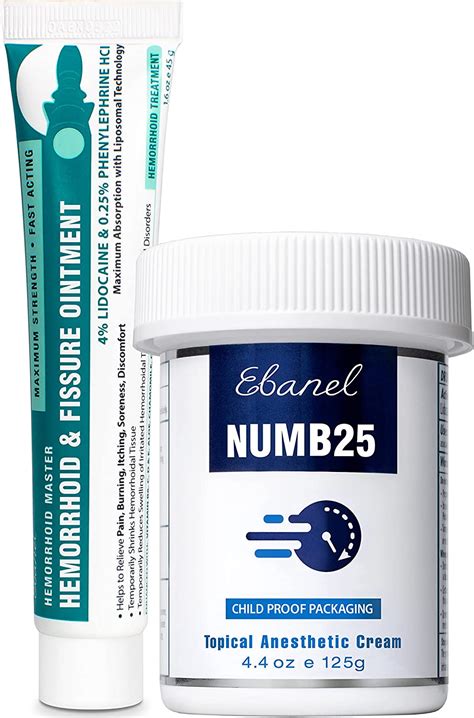 Buy Ebanel Bundle Of Hemorrhoid Master And Numb25 Lidocaine 5 Topical
