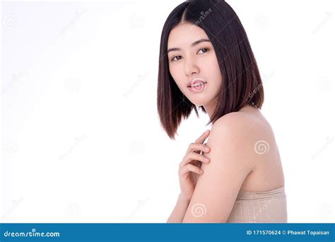 Portrait Belle Jeune Femme Asiatique Propre Fra Che Peau Nue Concept Asiatique Fille Beaut